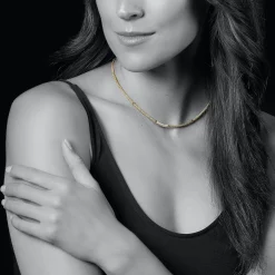 Shop Eight Gold Station Diamond Caviar Necklace Gold