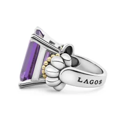 Clearance Extra Large Emerald-Cut Amethyst Ring Gemstones