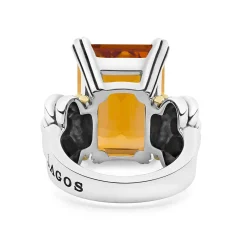 Online Extra Large Emerald-Cut Citrine Ring Two-Tone