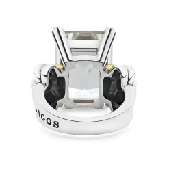 Cheap Extra Large Emerald-Cut White Topaz Ring Gemstones