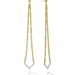 Discount Extra Long Superfine Diamond Drop Earrings Gold
