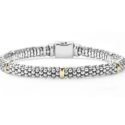 Discount Five Gold Station Caviar Bracelet | 6Mm Two-Tone