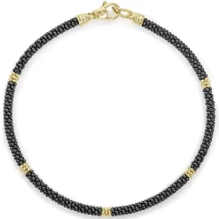 Shop Five Gold Station Thin Ceramic Bracelet | 3Mm Gold