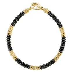 Outlet Five Large 18K Gold Station Ceramic Beaded Bracelet | 5Mm Gold