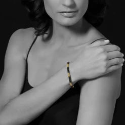 Outlet Five Large 18K Gold Station Ceramic Beaded Bracelet | 5Mm Gold