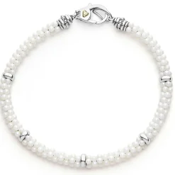 Cheap Five Silver Station Ceramic Bracelet | 5Mm Two-Tone