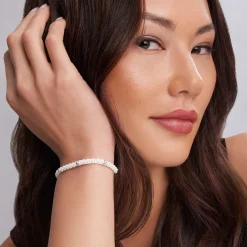 New Five Silver Station Ceramic Bracelet | 5Mm Caviar Bracelets