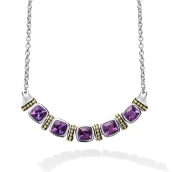 Hot Five Station Amethyst Necklace Chains