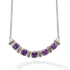 Hot Five Station Amethyst Necklace Gemstones