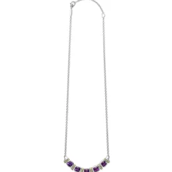 Hot Five Station Amethyst Necklace Gemstones