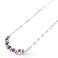 Hot Five Station Amethyst Necklace Gemstones