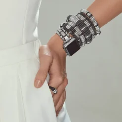 Clearance Five Station Ceramic Diamond Bracelet | 9Mm Diamonds