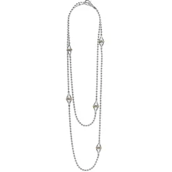 Cheap Five Station Open Pyramid Necklace Two-Tone