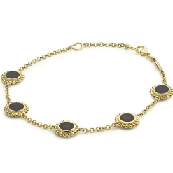 Cheap Five Station Round Onyx Bracelet Gemstones