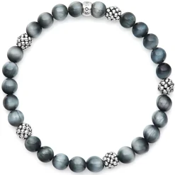 Online Five Station Silver Eagle Eye Bead Bracelet Silver