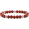Cheap Five Station Silver Red Jasper Bead Bracelet Gemstones