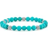 Clearance Five Station Silver Turquoise Bead Bracelet Gemstones