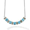 New Five Station Swiss Blue Topaz Necklace Gemstones