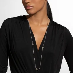 Clearance Five Station Two-Tone Love Knot Necklace Chains