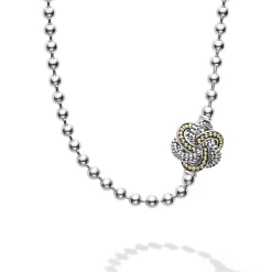 Shop Five Station Two-Tone Love Knot Necklace Long Necklaces