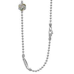 Shop Five Station Two-Tone Love Knot Necklace Long Necklaces