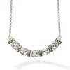 Fashion Five Station White Topaz Necklace Chains
