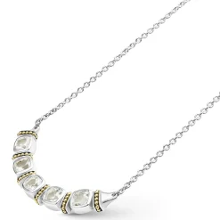 Fashion Five Station White Topaz Necklace Chains