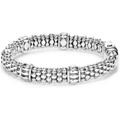 Sale Fluted Beaded Bracelet | 9Mm Silver