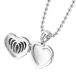 Best Sale Fluted Heart Locket Necklace Silver