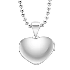 Best Sale Fluted Heart Locket Necklace Silver