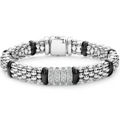 Store Four Station Diamond Caviar Bracelet | 9Mm Diamonds