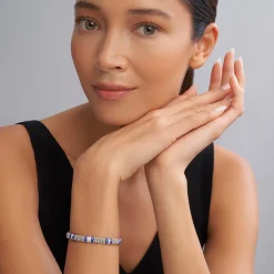 Cheap Four Station Diamond Caviar Bracelet | 6Mm Silver