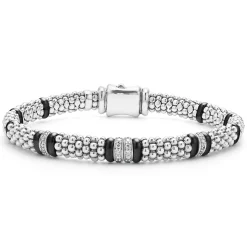 Fashion Four Station Diamond Caviar Bracelet | 6Mm Diamonds