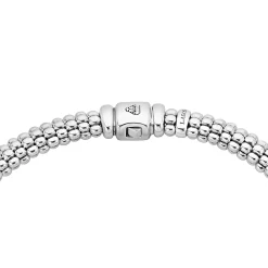 Best Sale Four Station Diamond Caviar Necklace Silver