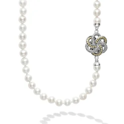 Hot Four Station Love Knot Pearl Necklace Caviar Necklaces