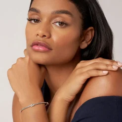 Store Four Station Two-Tone Knot Diamond Bangle Bracelet Diamonds