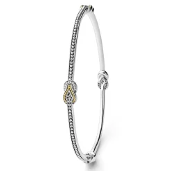 Store Four Station Two-Tone Knot Diamond Bangle Bracelet Diamonds