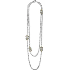Best Four Station Two-Tone Knot Necklace Two-Tone