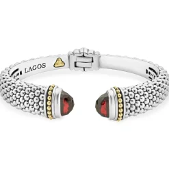 Hot Garnet Cuff Bracelet | 12Mm Gemstones