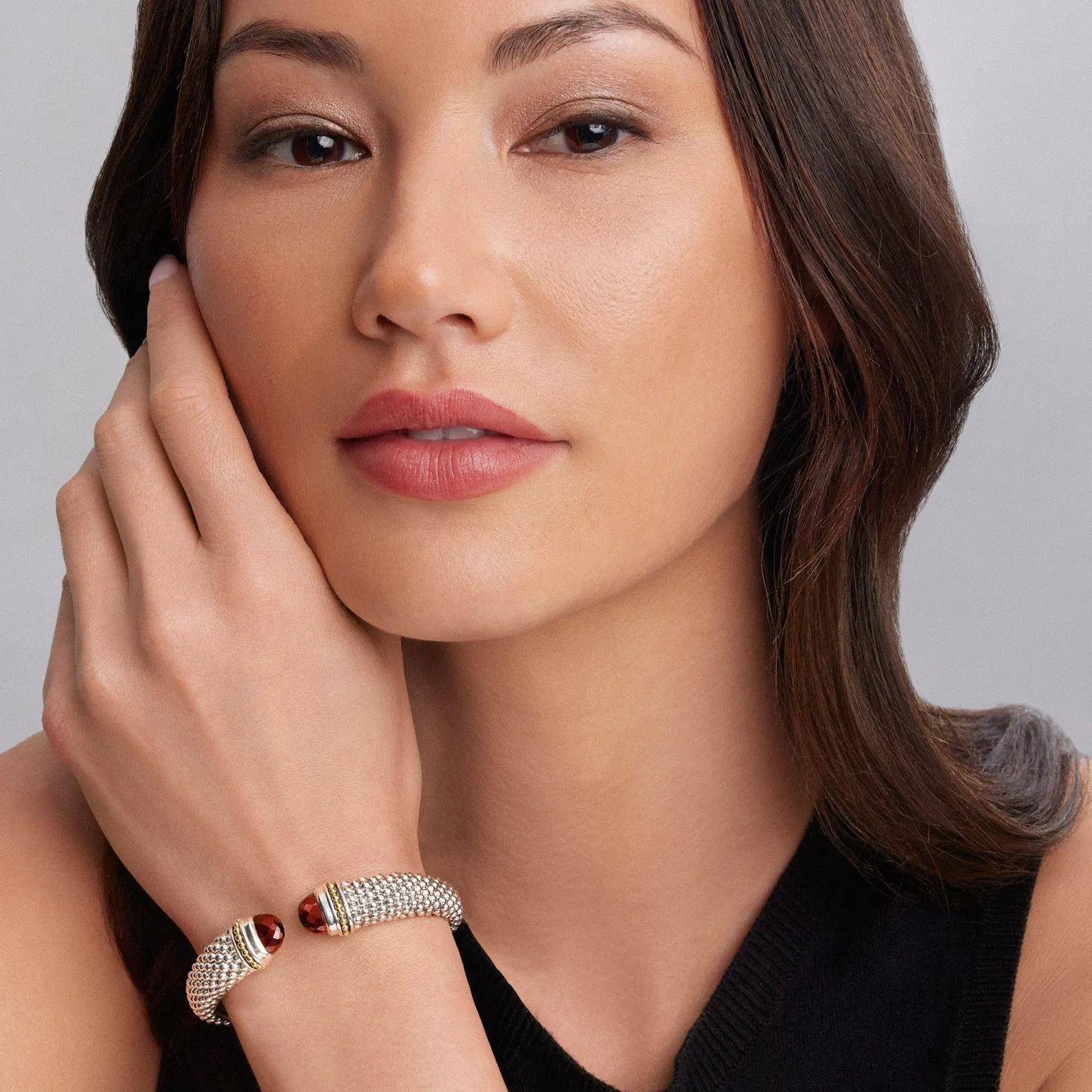 Cheap Garnet Cuff Bracelet | 12Mm Two-Tone