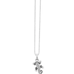 New Gecko Pendant Necklace Silver