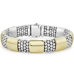 Shop Gold Station Caviar Bracelet | 12Mm Two-Tone