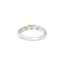 Clearance Green Tourmaline And Diamond Stacking Ring Two-Tone