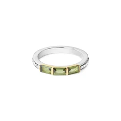Outlet Green Tourmaline Stacking Ring Two-Tone