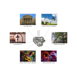 Best Sale Heart Of New Orleans Pendant Necklace Silver