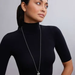 Hot Heart Of New York Pendant Necklace Silver