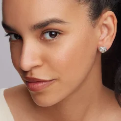 Sale Heart Stud Earrings Silver