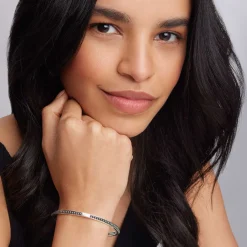 Fashion Hematite Bangle Silver