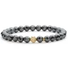 Cheap Hematite Gold Station Bead Bracelet Gemstones