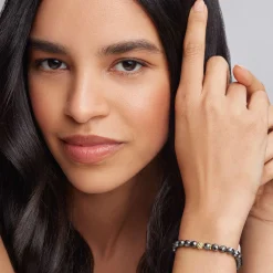 Cheap Hematite Gold Station Bead Bracelet Gemstones